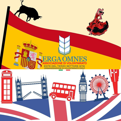 L'Associazione di volontariato Erga Omnes organizza 2 corsi base di spagnolo e inglese a partire dal 21 aprile.