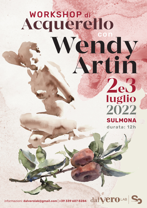 Il 2 e 3 luglio a Sulmona Dal Vero Lab organizza un workshop con l'artista americana Wendy Artin, tra le acquerelliste più note a livello internazionale.