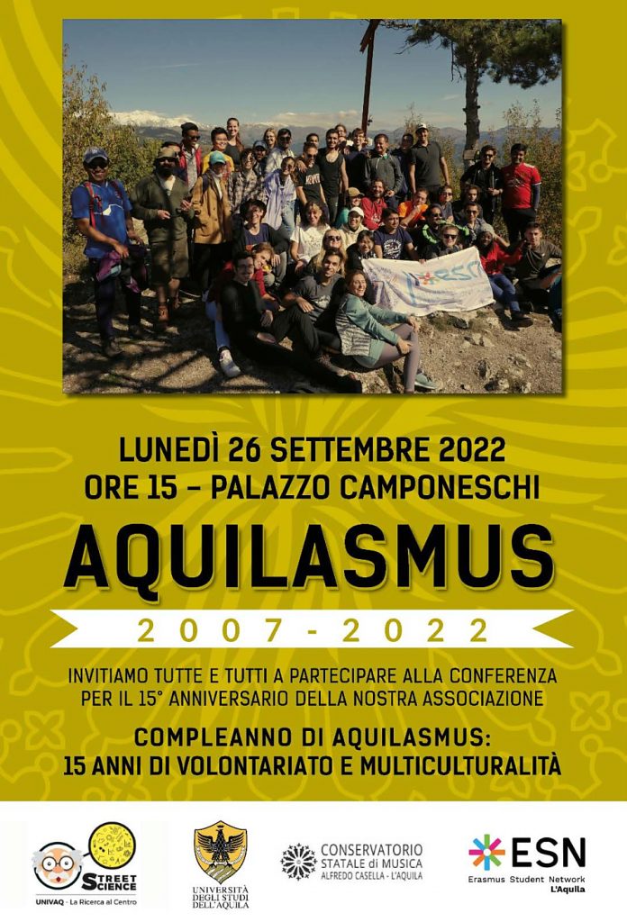 Lunedì 26 settembre a L'Aquila, a Palazzo Camponeschi, avrà luogo una conferenza per festeggiare il compleanno dell’associazione.