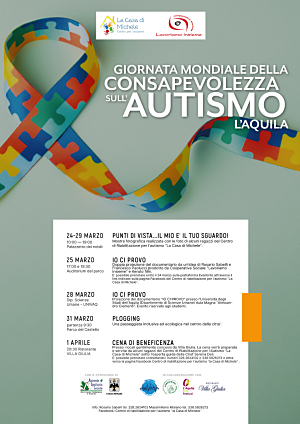 Venerdì 24 marzo presso il Palazzetto dei Nobili dell'Aquila la conferenza stampa di presentazione della settimana di sensibilizzazione sull'autismo organizzata dalla Cooperativa Sociale 