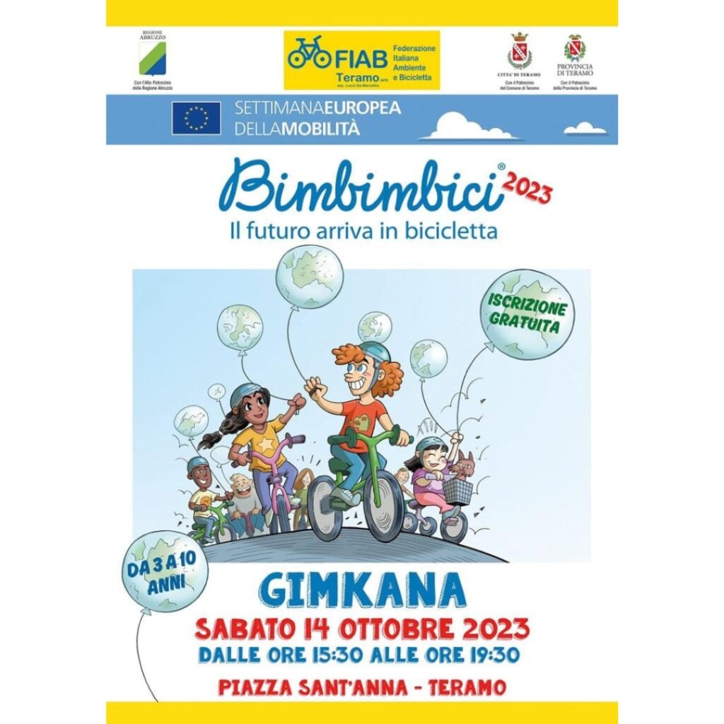 Sabato 14 ottobre, a Teramo, l'associazione FIAB Teramo organizza la Gimkana all'interno di 
