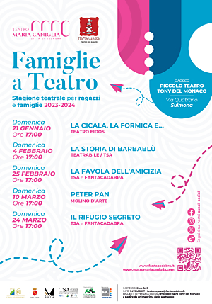 Domenica 21 gennaio a Sulmona prenderà il via la stagione di teatro ragazzi 2023/2024 che per la seconda annualità vede la collaborazione tra Fantacadabra e Meta Aps in partenariato con il Comune di Sulmona.